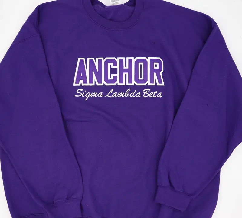 Sigma Lambda Beta Purple Textured Crewneck Sweatshirt 1