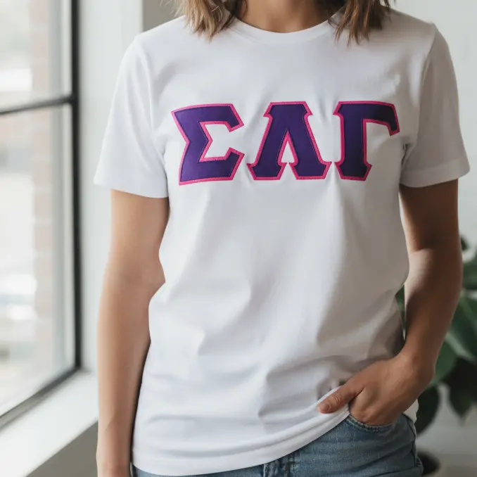 Sigma Lambda Gamma Greek Letter Short Sleeve T-Shirt 1
