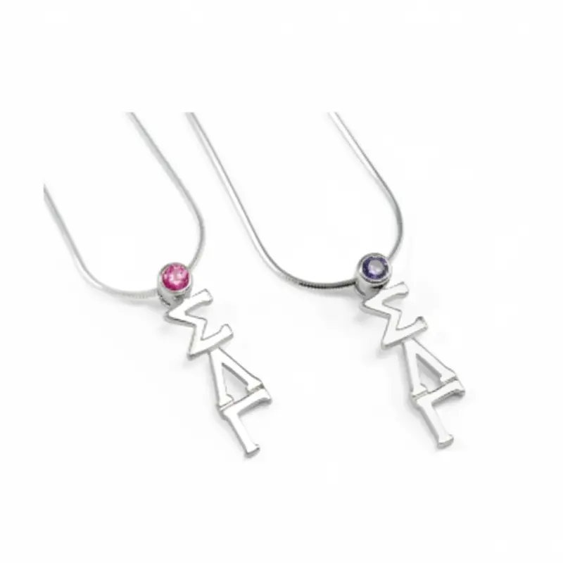 Sigma Lambda Gamma Lavaliere – Cz-Embellished Sterling Silver Pendant 1