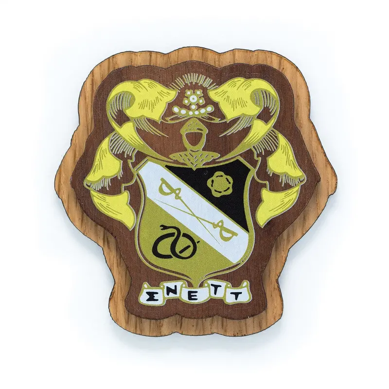 Sigma Nu Hand-Carved Large Wooden Crest 1
