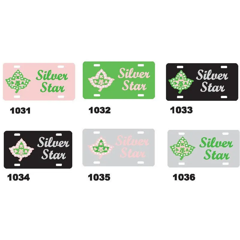 Silver Star Aka License Plate – Alpha Kappa Alpha Vehicle Emblem 1