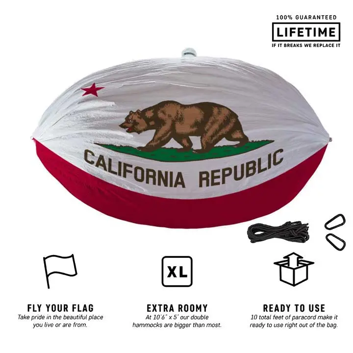 Single-State Us Flag Hammock – Compact Solo Relaxation Swing 1