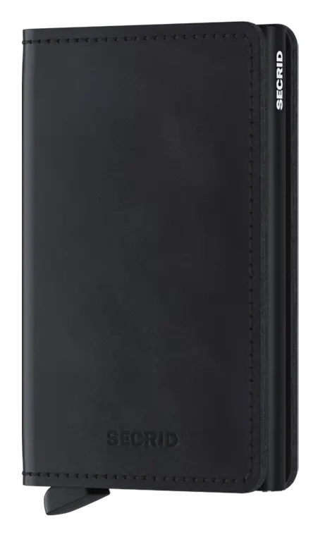 Slimwallet – Matte Black Leather 1