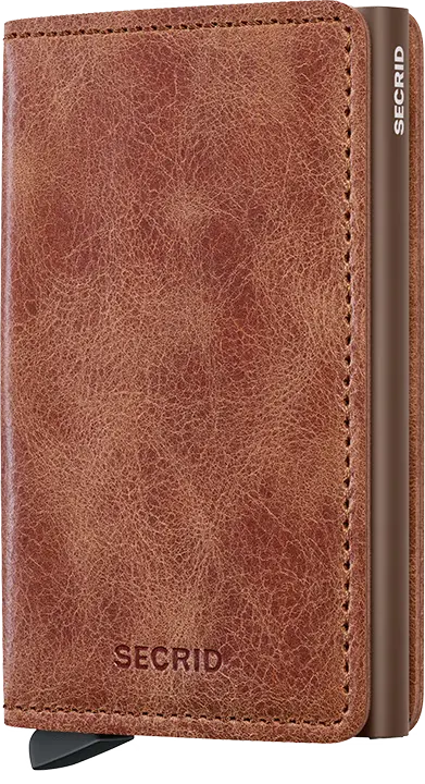 Slimwallet – Vintage Cognac Brown Leather 1