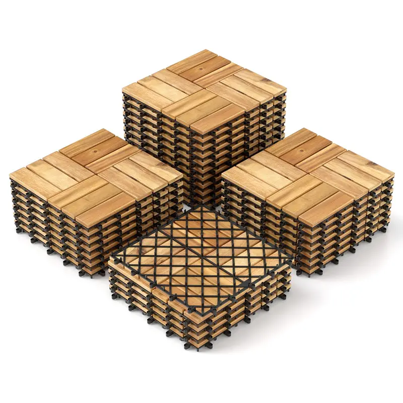 Snap-Lock Interlocking Outdoor Flooring Tiles – 12" X 12", 30-Piece Durable Decking Kit 1