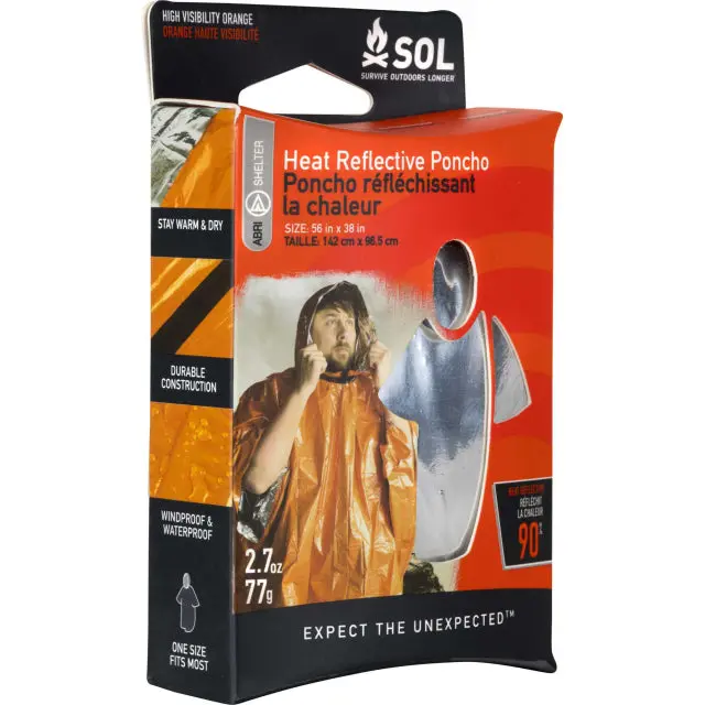 Sol Heat Reflective Emergency Poncho – Windproof & Waterproof 1