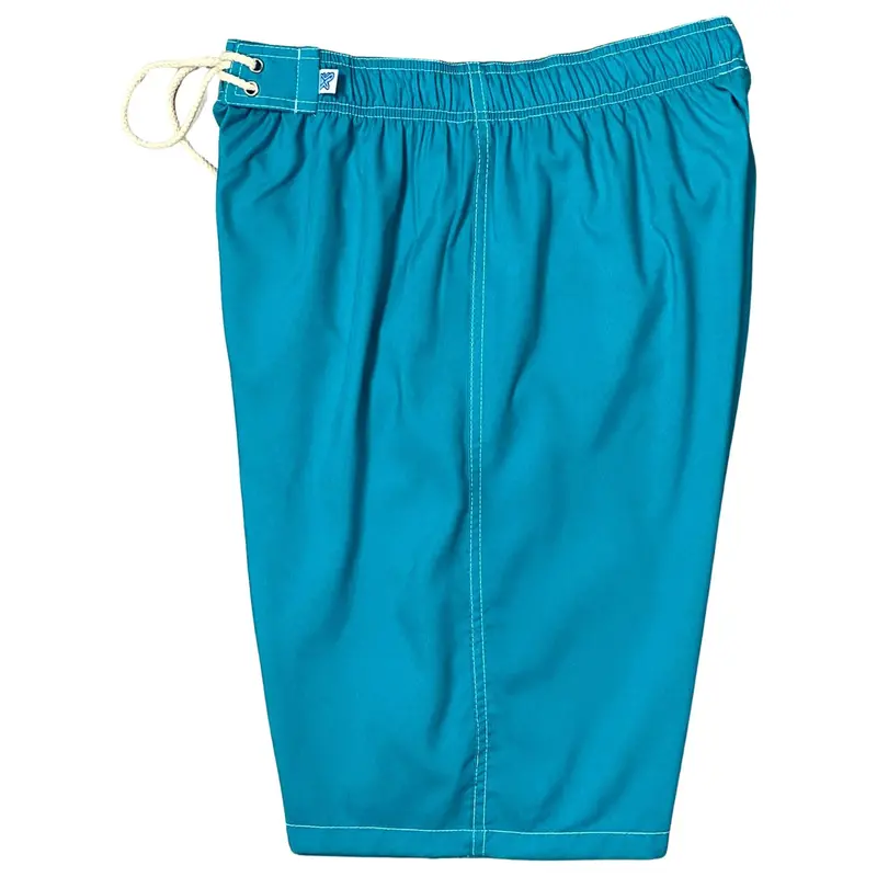 Solid Jade Women’S Elastic Waist Board Shorts – Regular Rise, Extended Length 1