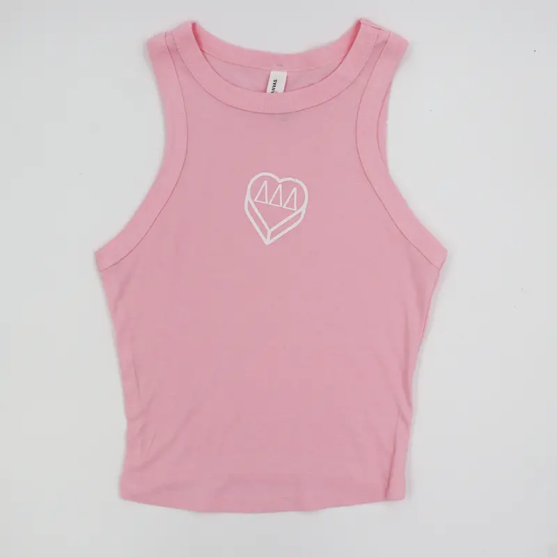 Sorority Heart-Shaped Crop Tank – Feminine Stretch Cotton Top 1