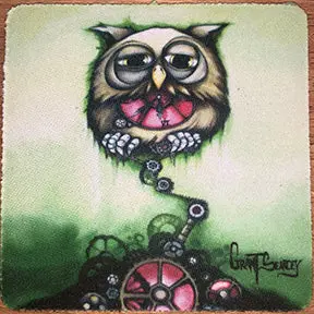 Steampunk Owl Decorative Coaster 1