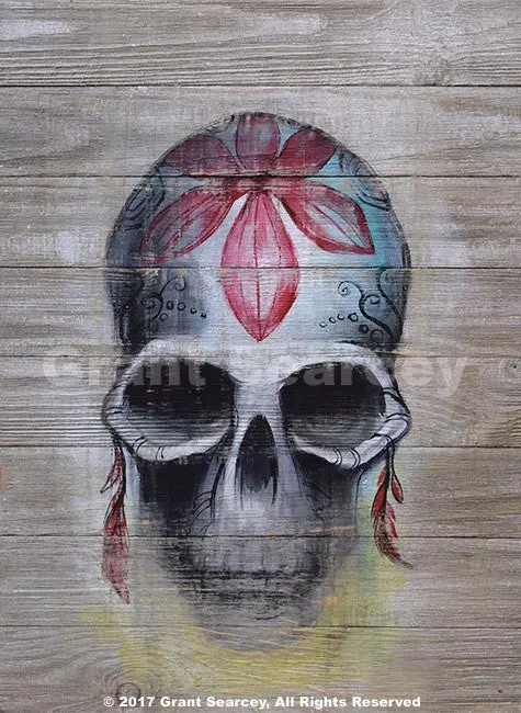 Sugar Skull Lady Art Print 1