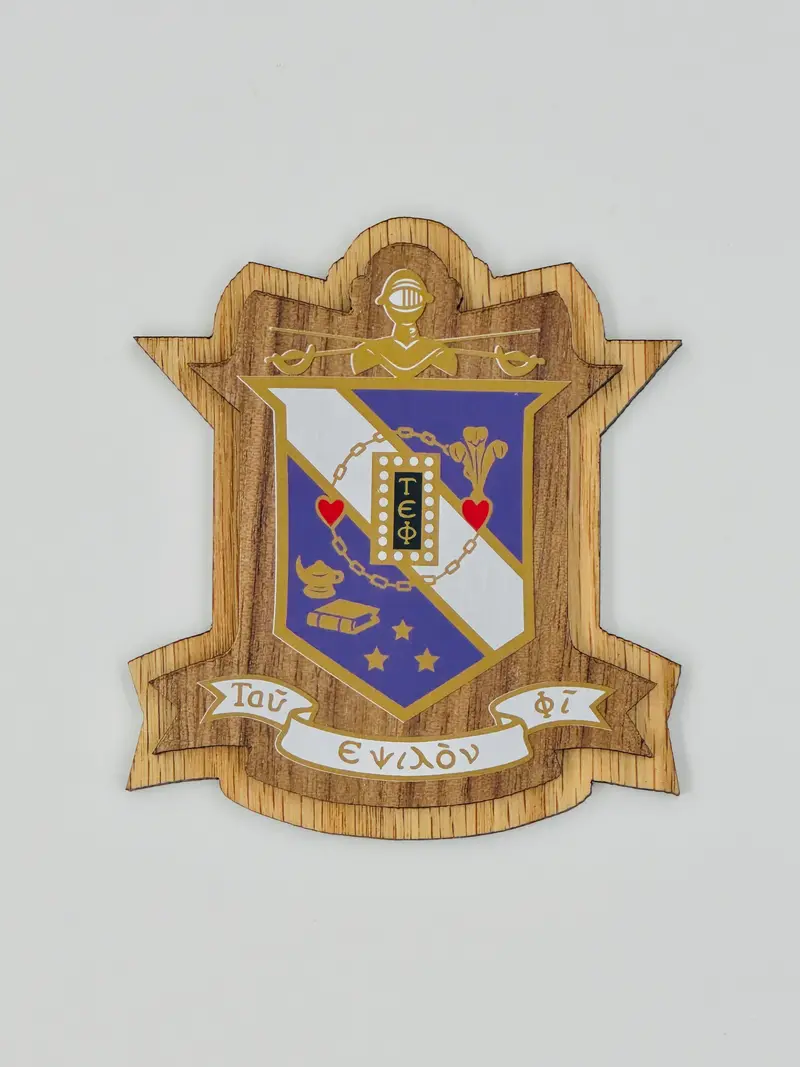 Tau Epsilon Phi Handcrafted Wooden Crest Display 1