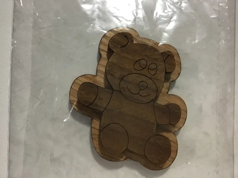Teddy Bear Wooden Backing Symbol 1