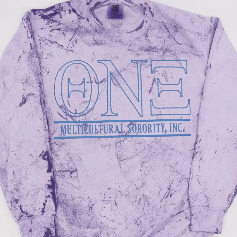 Theta Nu Xi Color Blast Embroidered Crewneck Sweatshirt 1