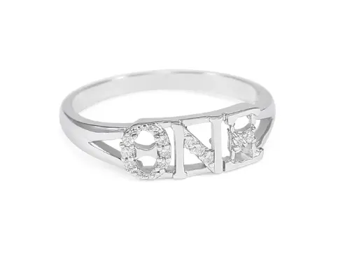 Theta Nu Xi Greek Letter Stackable Rings 1