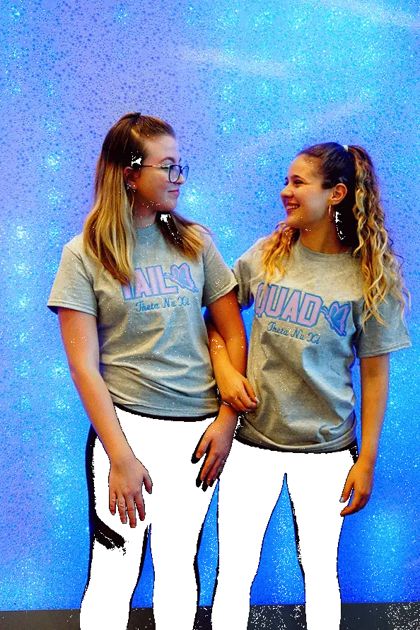 Theta Nu Xi Grey Text-Based T-Shirt 1