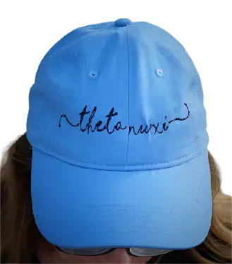 Theta Nu Xi Script Logo Carolina Blue Cap 1