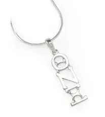Theta Nu Xi Sterling Silver Lavalier Necklace (Tnx19) 1