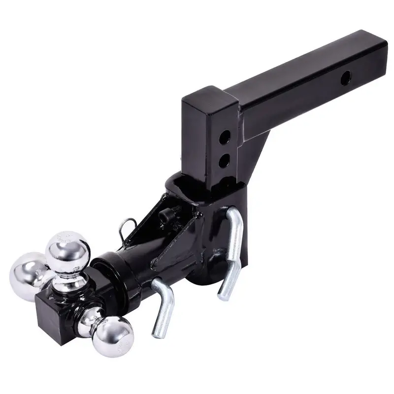 Triple-Ball Swivel Drop Hitch Mount – Adjustable Trailer Tow Receiver For 2-Inch Couplers 1