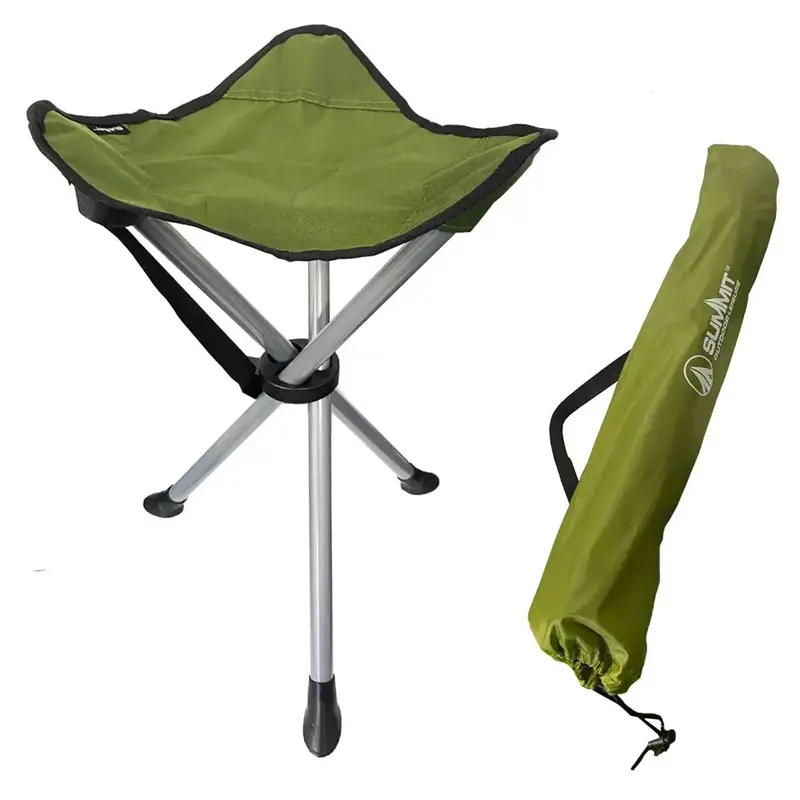 Tripod Outdoor Stool – Forest Green Compact Design 1