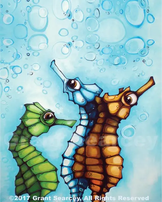 Triumvirate Of Sea Horses Art 1
