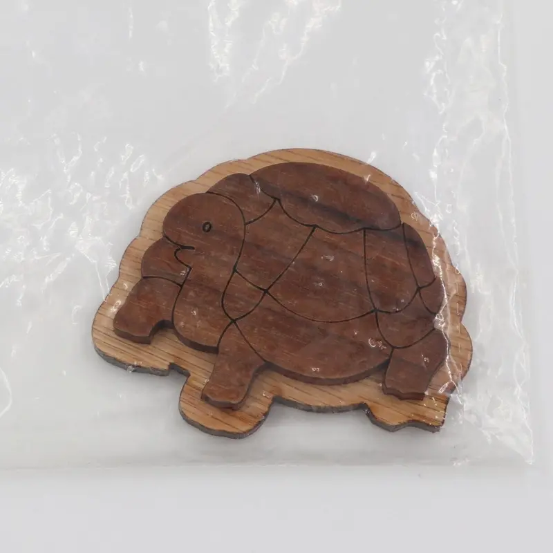 Turtle Greek Symbol Charm – Oak-Backed Design 1