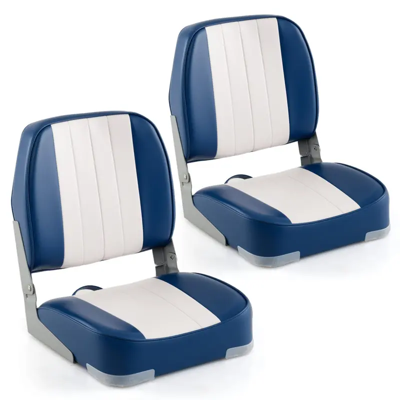 Two-Pack Folding Marine Boat Seats – Stainless Steel Hardware And Corrosion-Resistant Aluminum Hinges 1