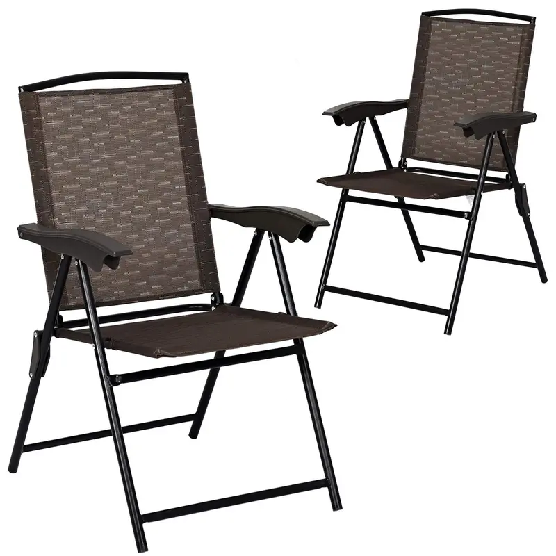 Two-Piece Portable Sling Chair Set Ideal For Patios, Gardens, Pools, And Living Spaces 1
