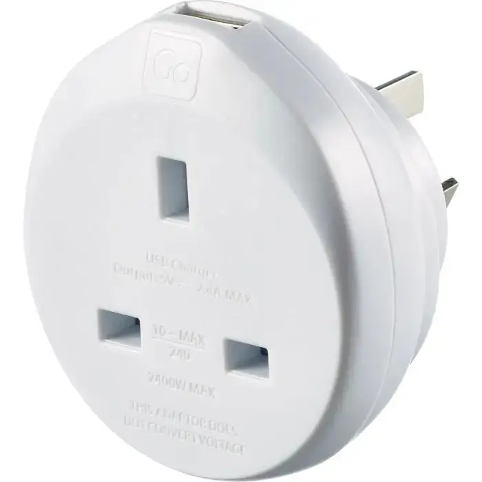 Uk-To-Aus Travel Adapter With Dual Usb Ports 1