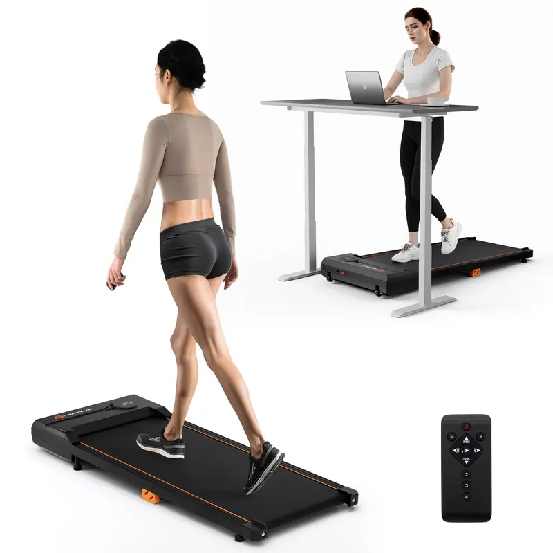 Under-Desk Walking Pad – Quiet Low-Profile Treadmill (340-Lb Capacity) With Remote & Led Display 1