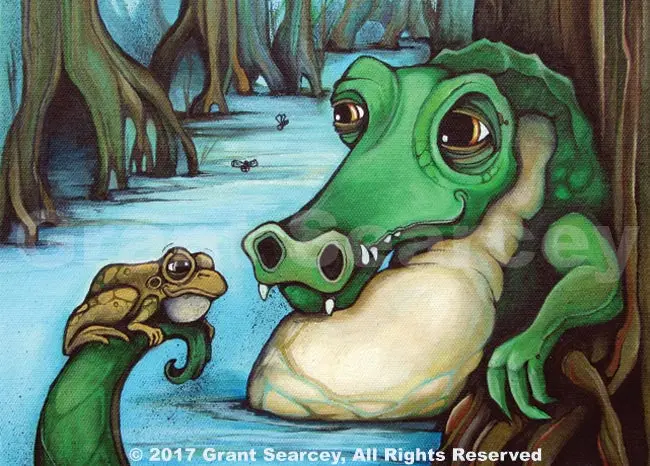 Unlikely Friendship: Alligator & Companion 1