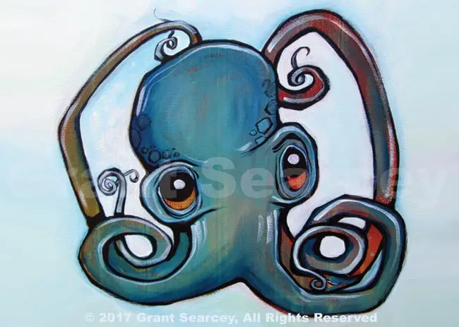 Uplifted Gaze Octopus Art 1