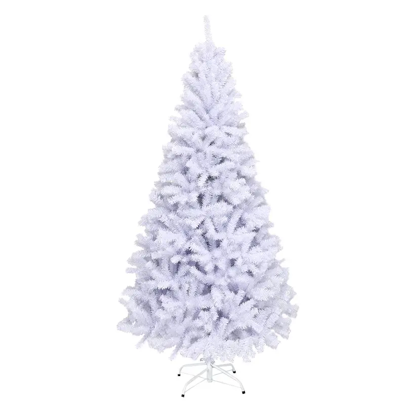 White Artificial Christmas Tree – 6Ft, 7.5Ft, Or 9Ft Unlit Flocked Or Natural Finish 1