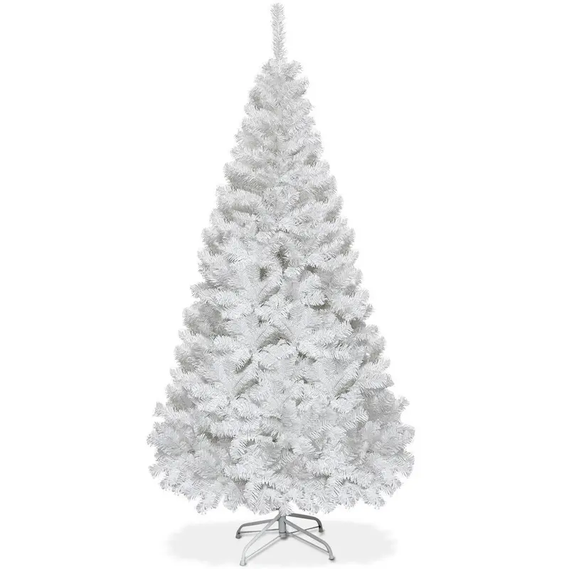 White Metal-Legged Christmas Tree – Indoor/Outdoor Holiday Decor With Sturdy Frame 1