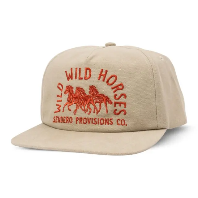 Wild Wild Horses Adjustable Cotton Hat With Embroidered Design 1
