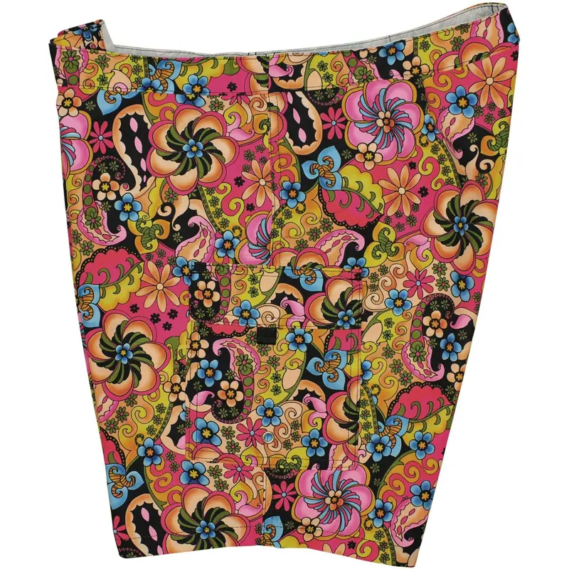 Women'S 'Lucy In The Sky' Black Board Shorts – Lower-Rise, Non-Elastic Waist 1