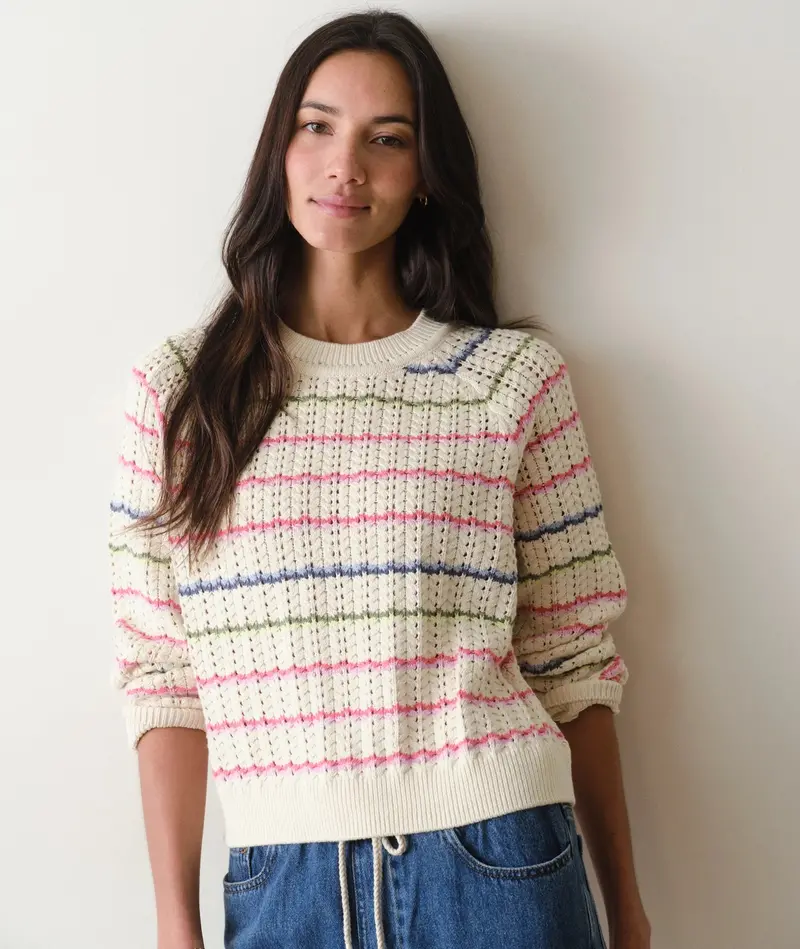 Women'S Mina Pointelle Textured Knit Sweater 1