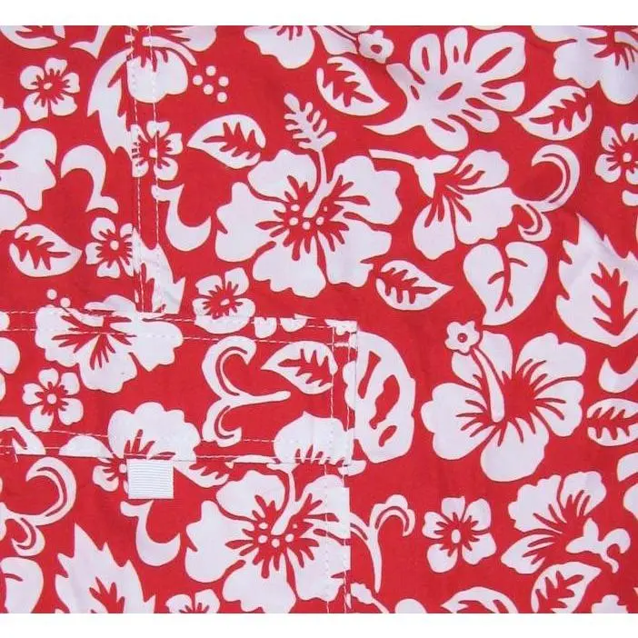 Women'S Pure Hibiscus Too Elastic Waist Board & Swim Shorts – Regular Rise, Long Length 1