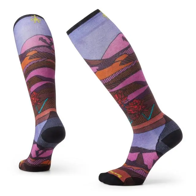 Women'S Ski Floral Field Print Over-The-Calf Socks 1