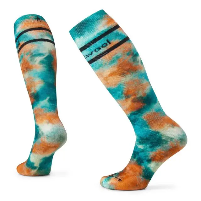 Women’S Ski Socks – Tie-Dye Print, Over-The-Calf & Cushioned 1