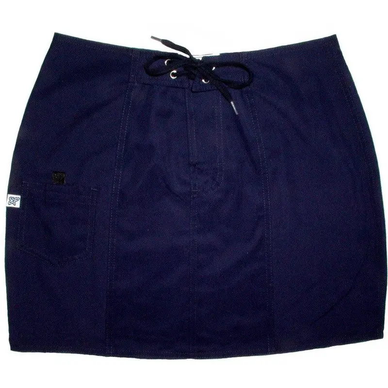 Women'S Solid Navy Board Swim Skirt – Rise & Length Customizable 1
