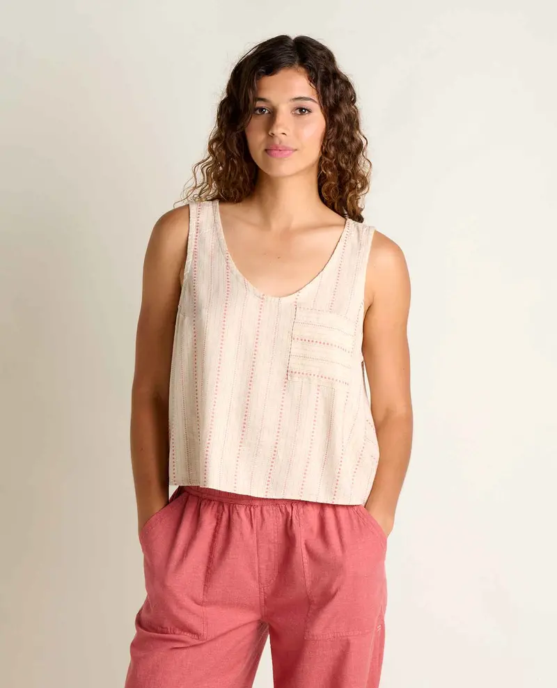 Women’S Taj Hemp Back-Button Tank Top