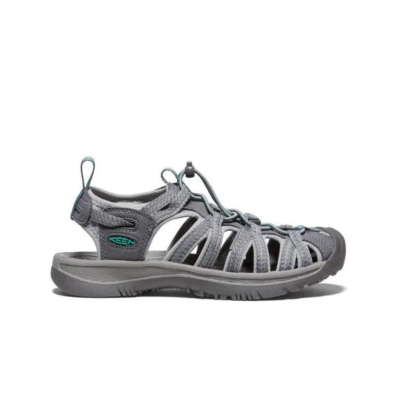 Women'S Whisper Sandal In Medium Grey And Peacock Green 1