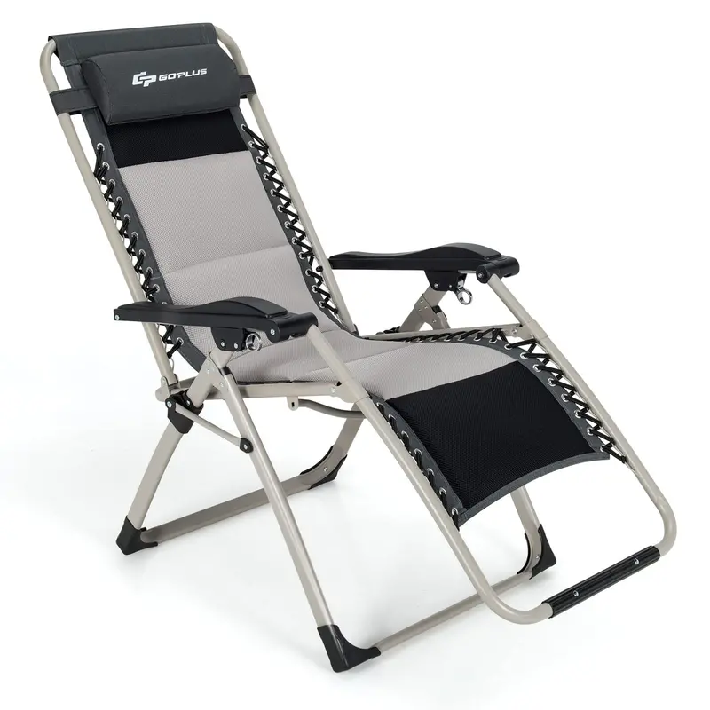 Zero Gravity Folding Lounge Chair With Detachable Headrest And 660-Pound Weight Limit 1