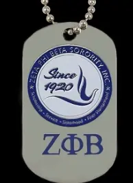 Zeta Phi Beta Double-Sided Metal Dog Tag 1
