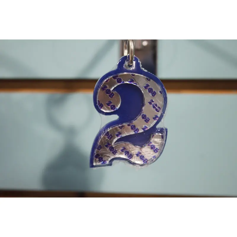 Zeta Phi Beta Numeric Acrylic Keychain 1