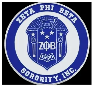 Zeta Phi Beta Round Vehicle Emblem Decal 1