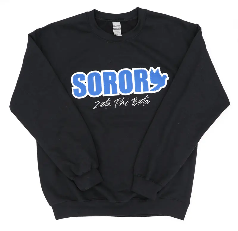 Zeta Phi Beta "Soror" Embroidered Crewneck Sweatshirt 1