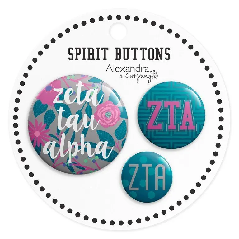 Zeta Tau Alpha Spirit Buttons – Clearance Sale 1