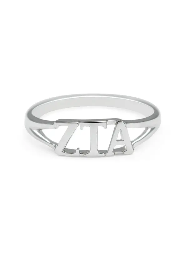 Zeta Tau Alpha Sterling Silver Greek Letter Ring 1
