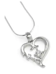 Zeta Tau Alpha Sterling Silver Heart Lavalier 1